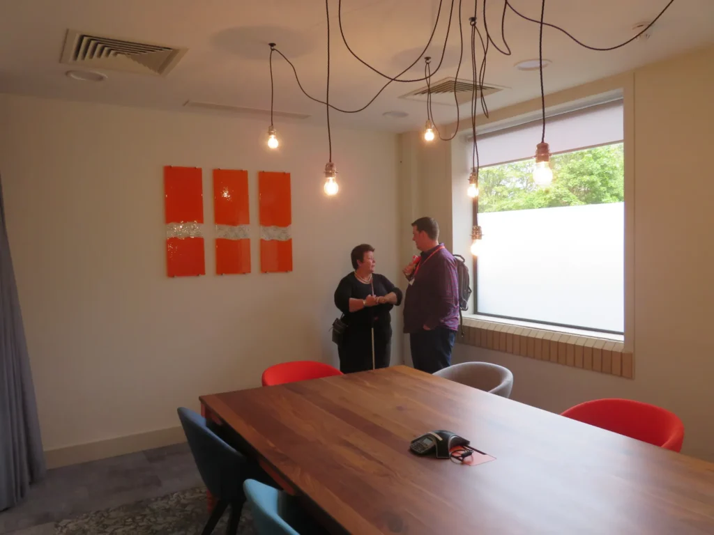 Julie Inna Room with the Moore Blatch artwork on the wall.