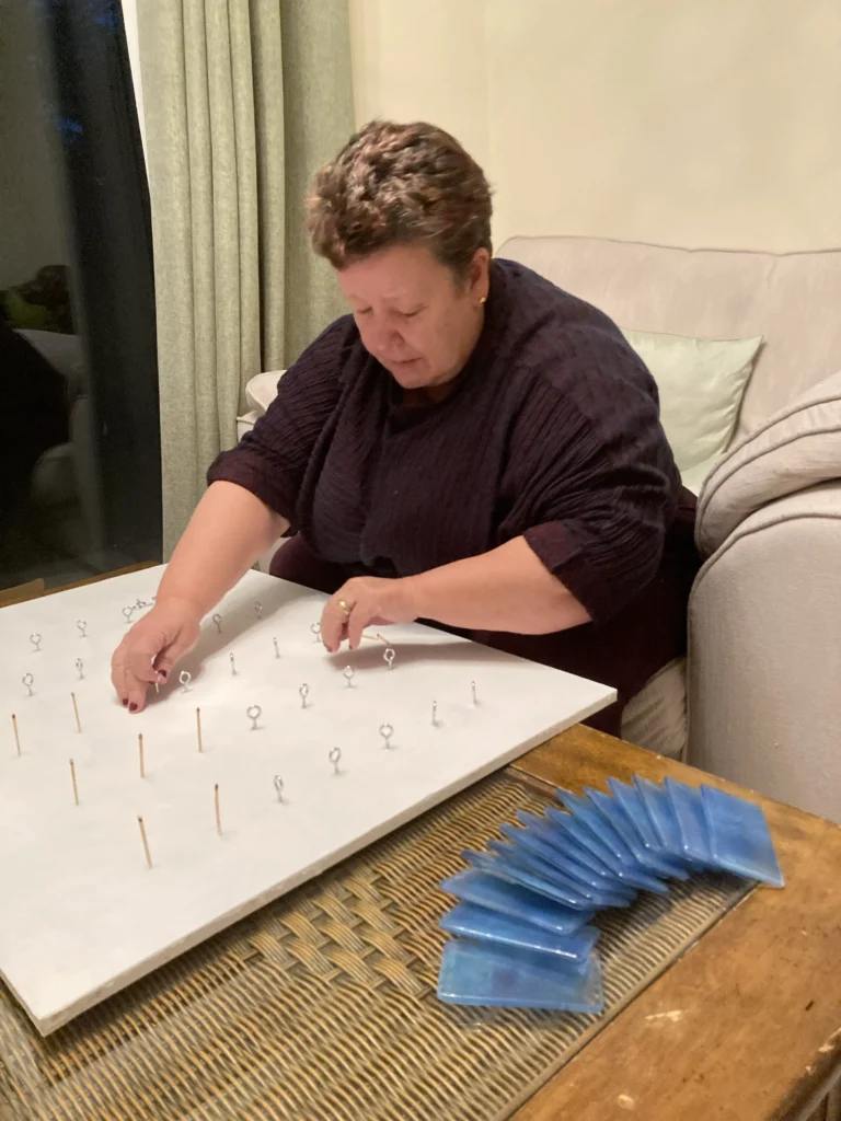 Julie working on rising tides.